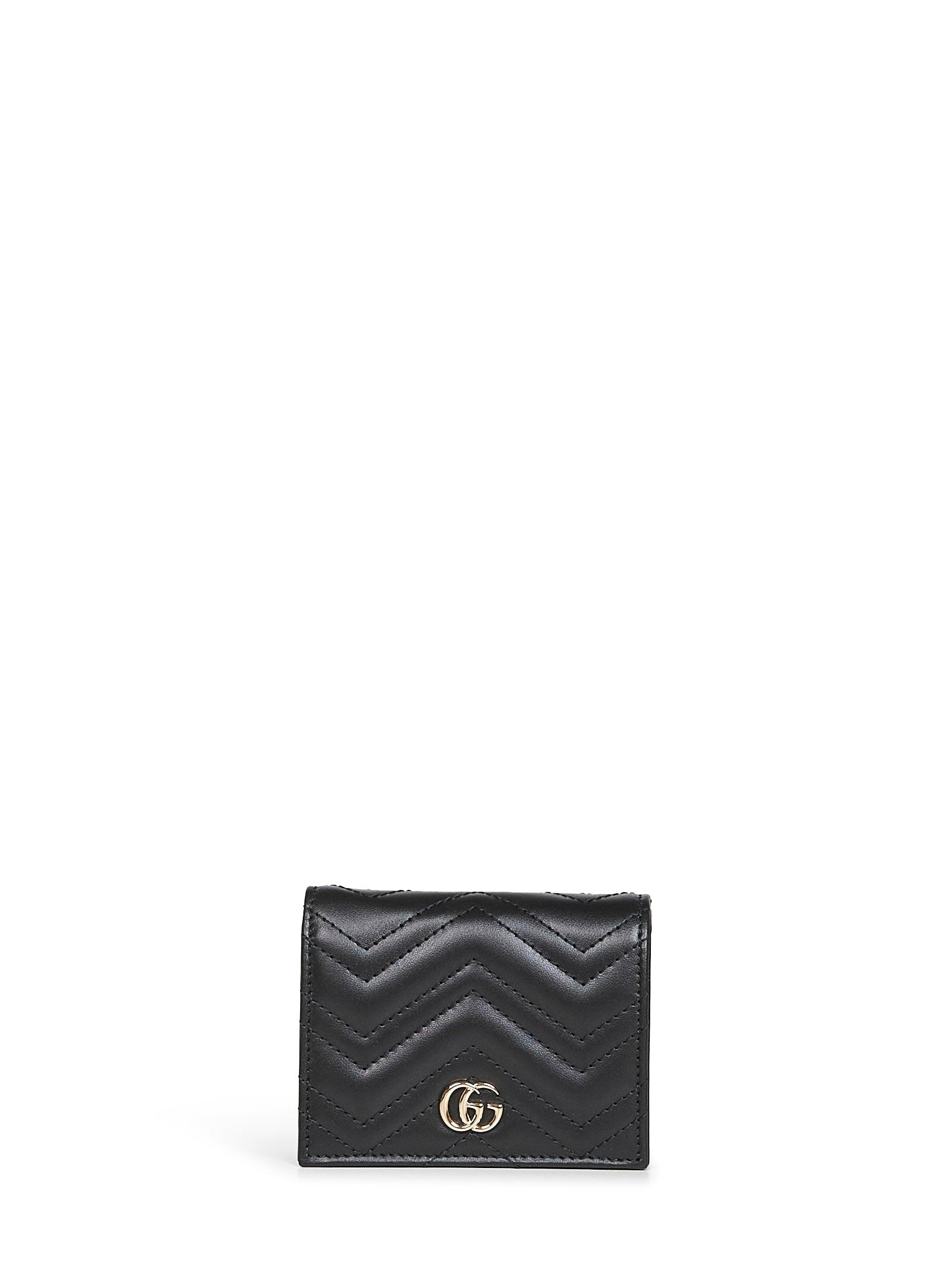 GUCCI Black GG Marmont Card Case Wallet