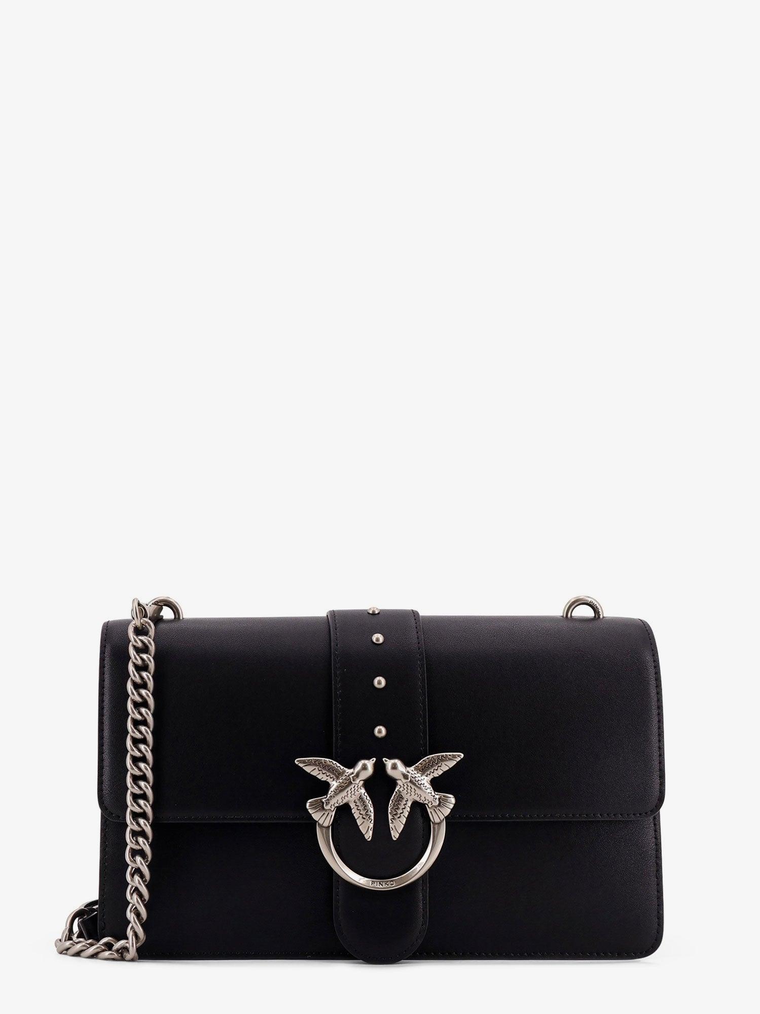 PINKO Love One Leather Crossbody Bag