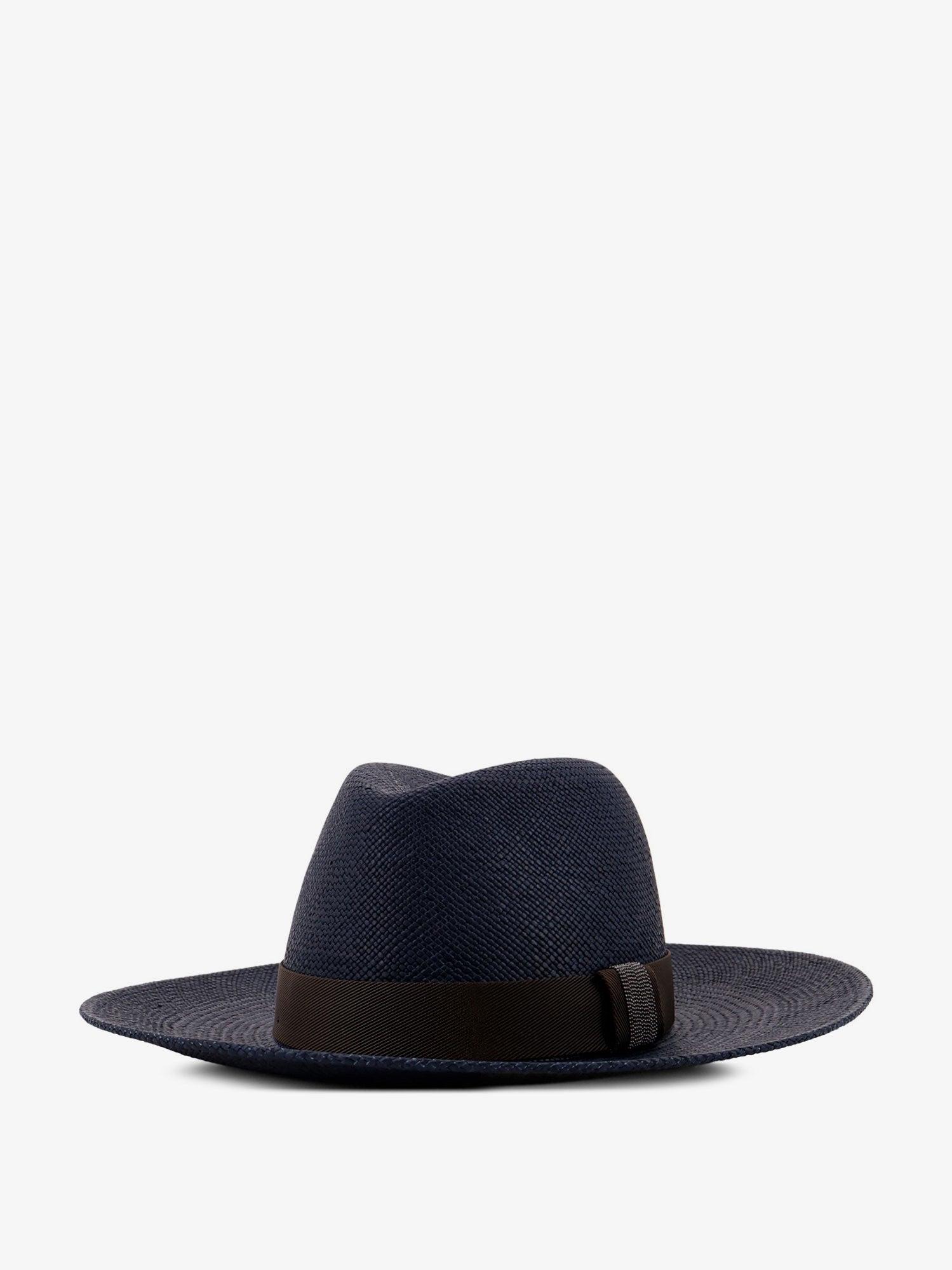 Brunello Cucinelli Raffia Fedora Hat with Monili Detail