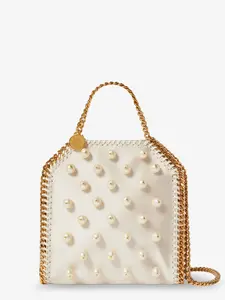 Stella Mccartney Falabella Satin Crossbody Bag with Vegan Pearl Detail
