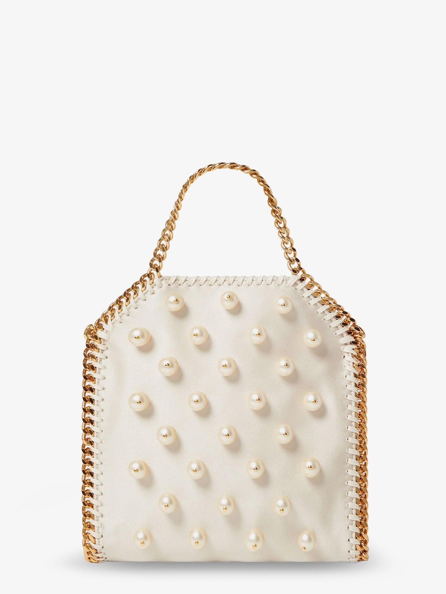 Stella Mccartney Falabella Satin Crossbody Bag with Vegan Pearl Detail