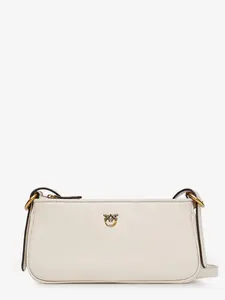 PINKO Mini Half Moon Leather Crossbody Bag
