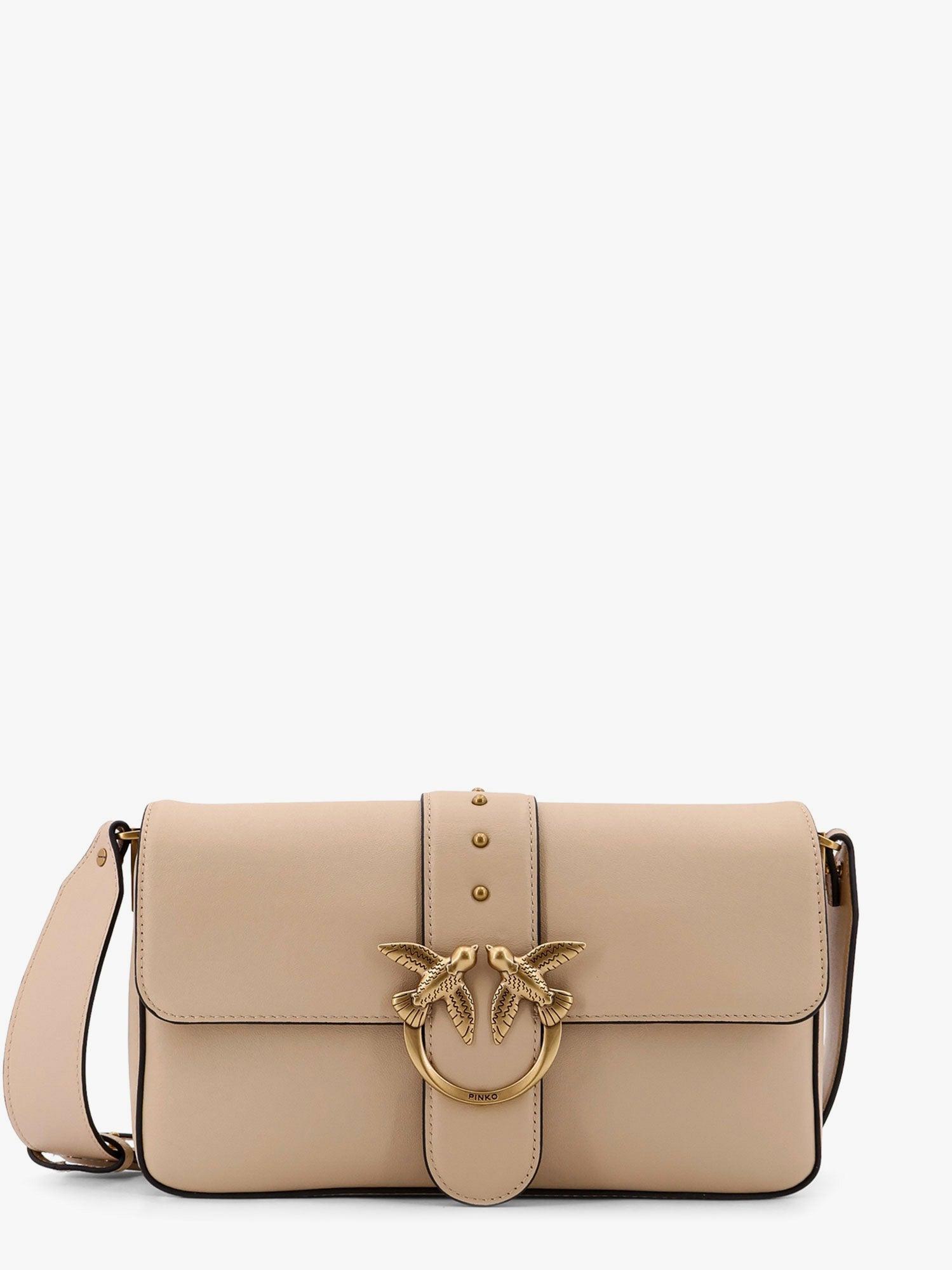 PINKO Love One Classic Leather Crossbody Bag