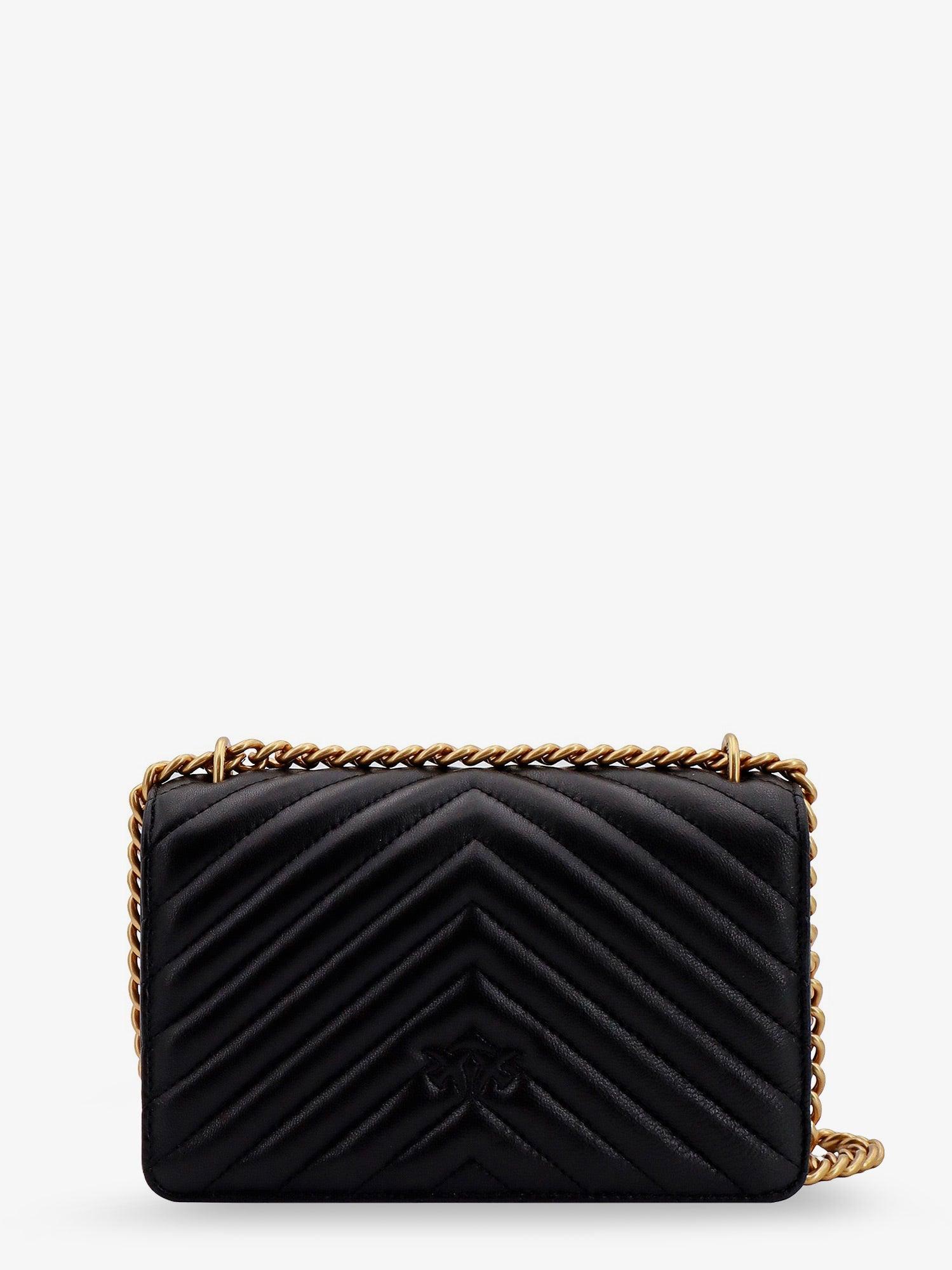 PINKO Love One Mini Quilted Leather Crossbody Bag