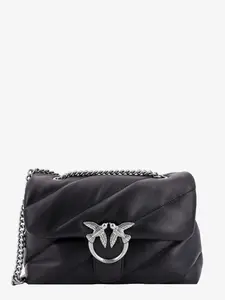 Matelassé leather shoulder bag - PINKO