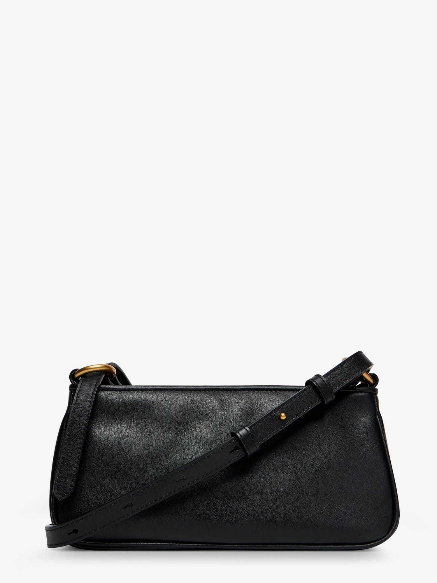PINKO Mini Half Moon Leather Crossbody Bag