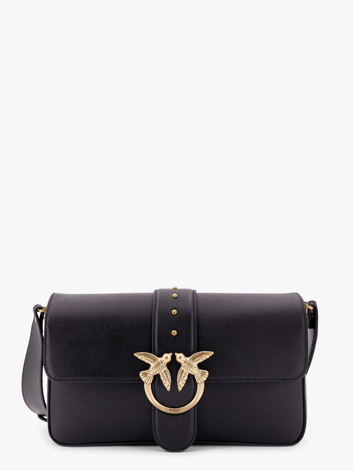 PINKO Love One Classic Leather Shoulder Bag