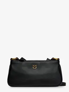 PINKO Mini Half Moon Leather Crossbody Bag