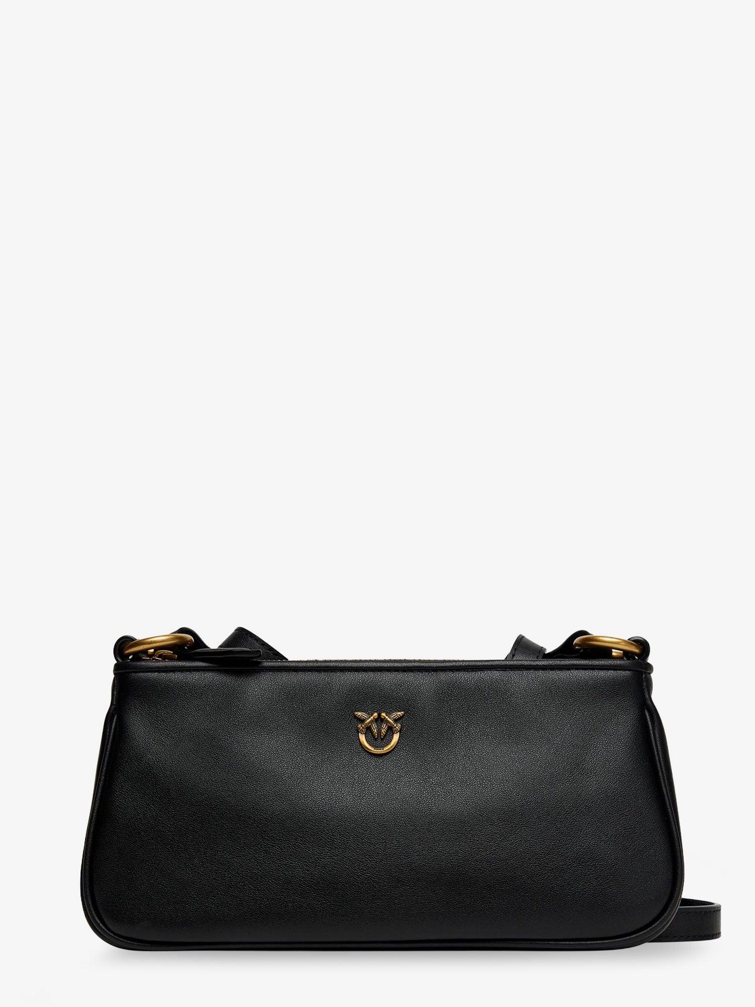 PINKO Mini Half Moon Leather Crossbody Bag