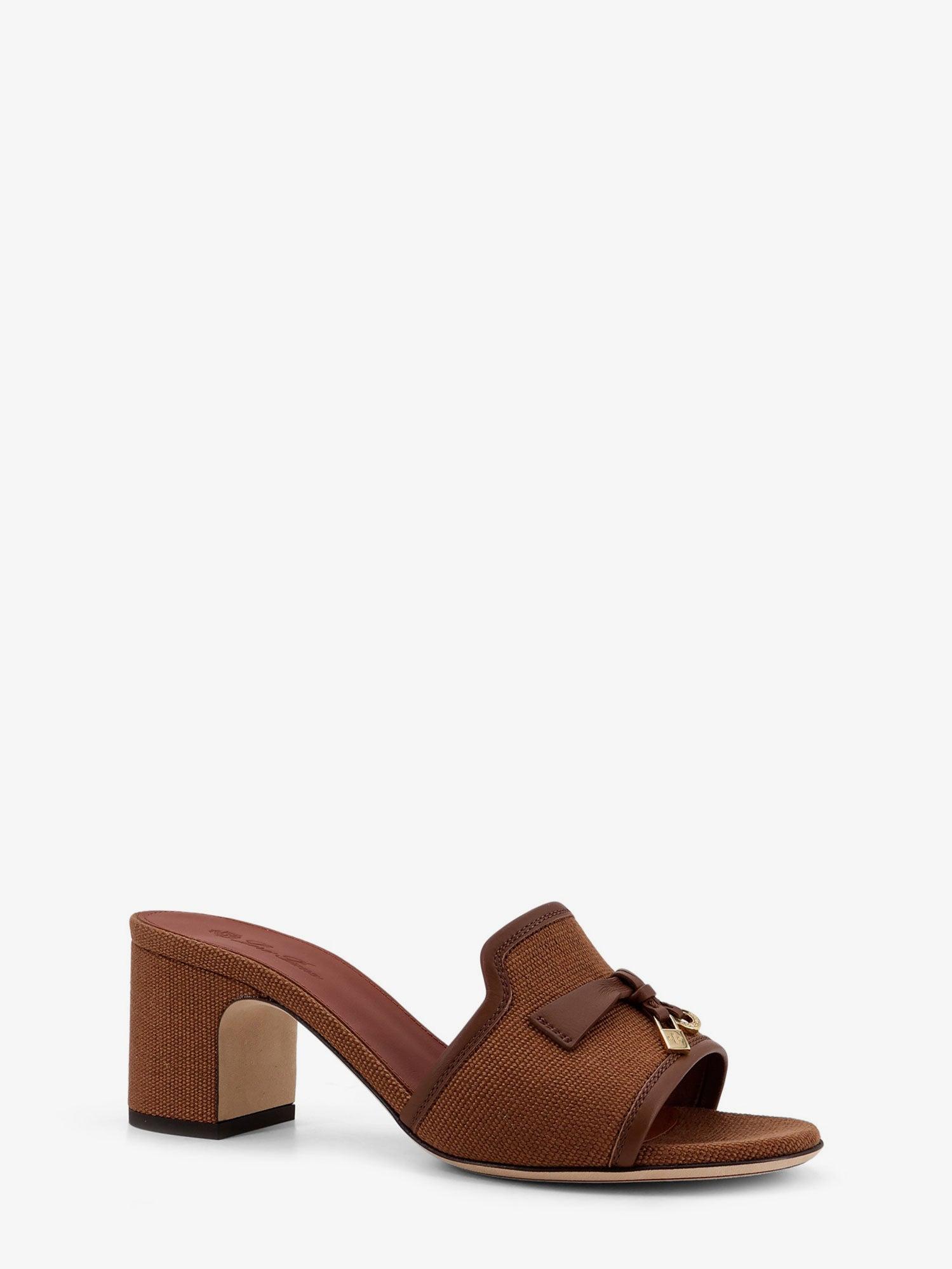 LORO PIANA Summer Charms Canvas Sandals with Metal Charm Detail