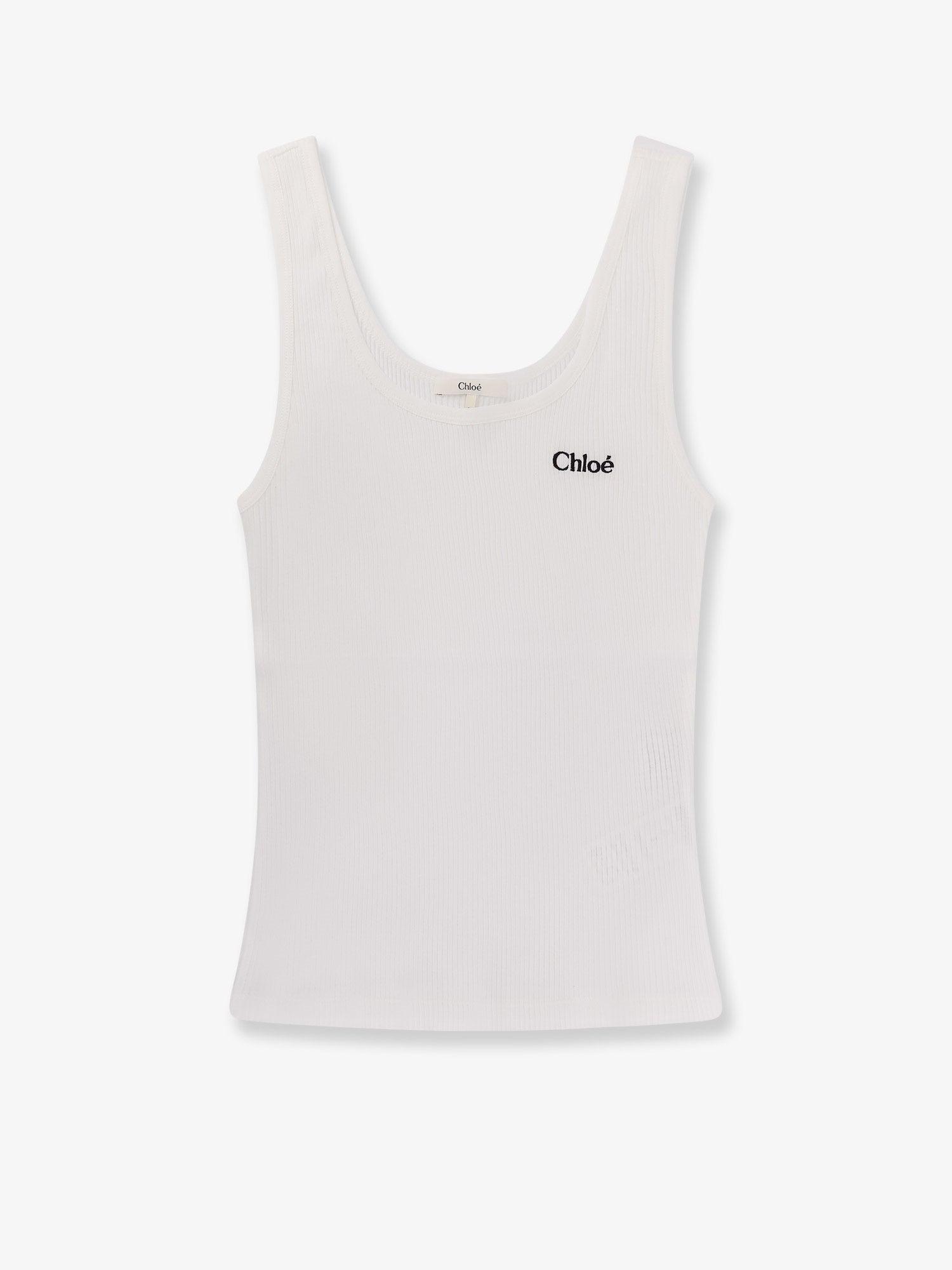 CHLOÉ Ribbed cotton tank top