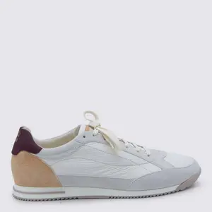 Brunello Cucinelli White And Multicolor Sneakers with Suede Details