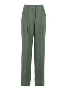 SEMICOUTURE Green Pants With Pences And Concealed Front Closure