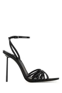 Le Silla Black Leather Synthetic Leather Bella Sandals