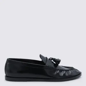 THE ROW Black Leather Loafers
