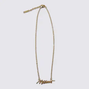 Moschino Gold Metal Necklace
