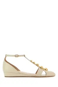 Chloé Cream Leather Cleia Ballerinas