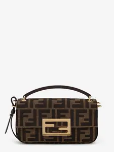 Fendi Phone Baguette FF Jacquard fabric crossbody bag