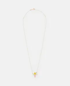 Aliita 9k Gold Sombrilla Enamel Necklace