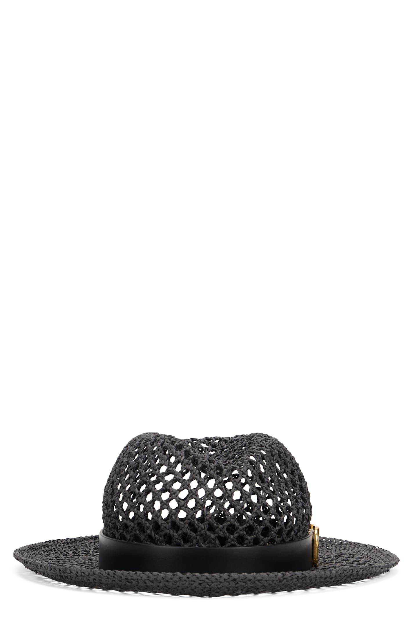 Valentino Garavani Black Perforated Hat for a Relaxed Yet Sophisticated Look