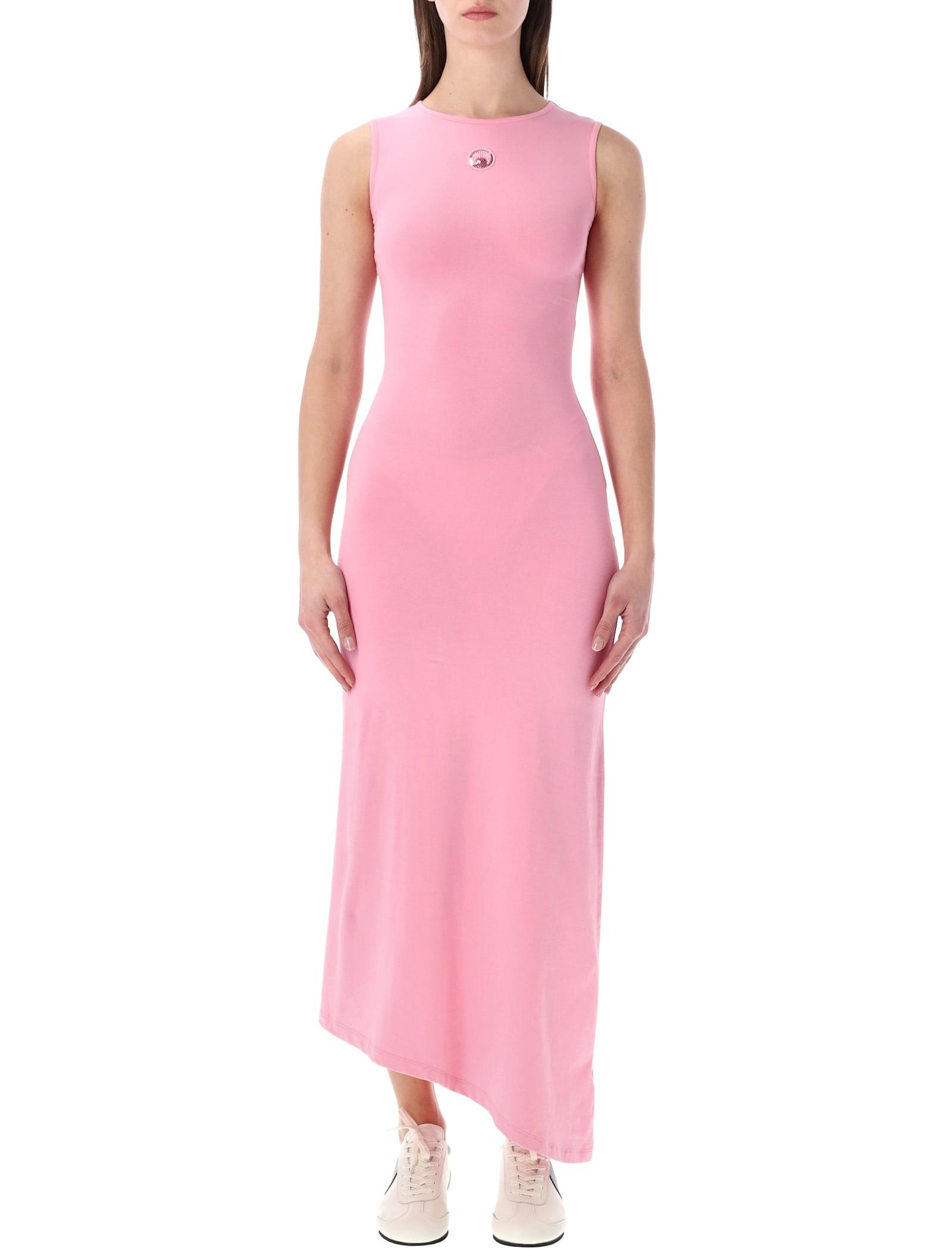 Marine Serre Pearl Logo Asymmetrical Long Dress