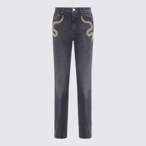 Roberto Cavalli Black Cotton Denim Jeans