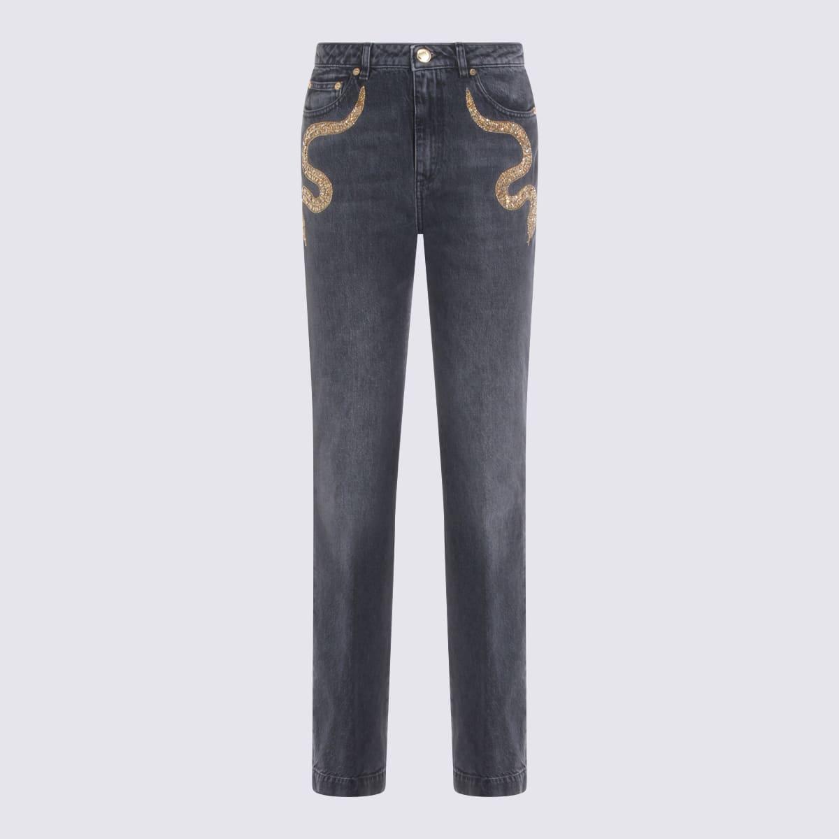 Roberto Cavalli Black Cotton Denim Jeans