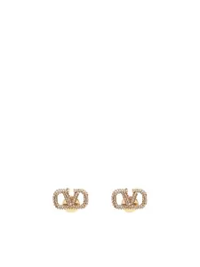 Valentino Garavani Vlogo Signature Metal And Swarovski Crystal Earrings