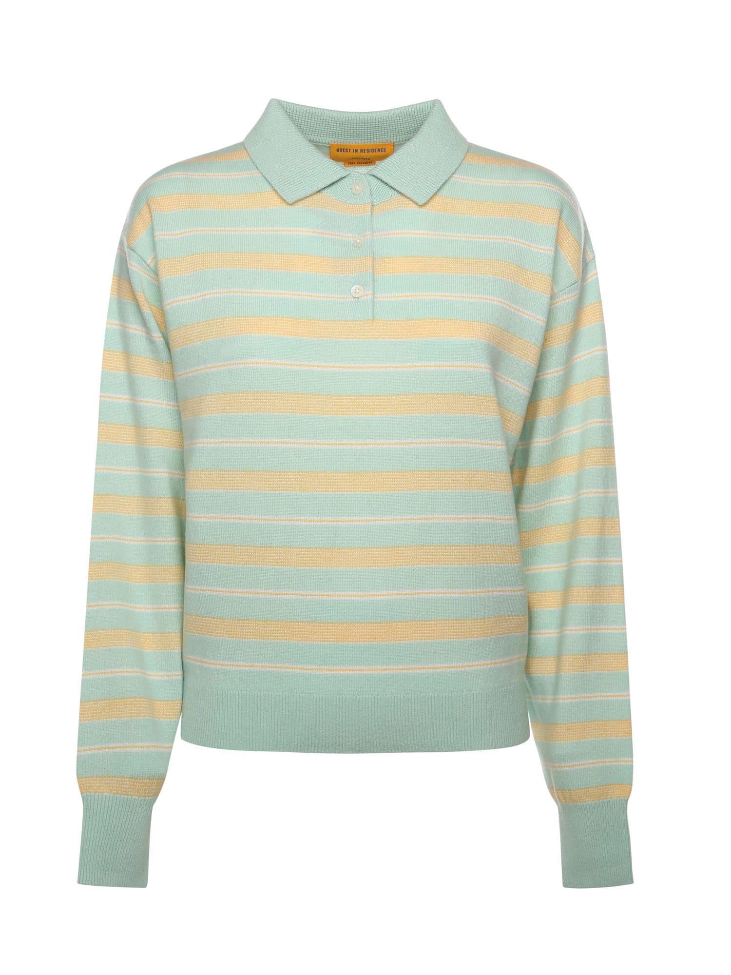 Guest in Residence Collegiate Stripe Cashmere Polo