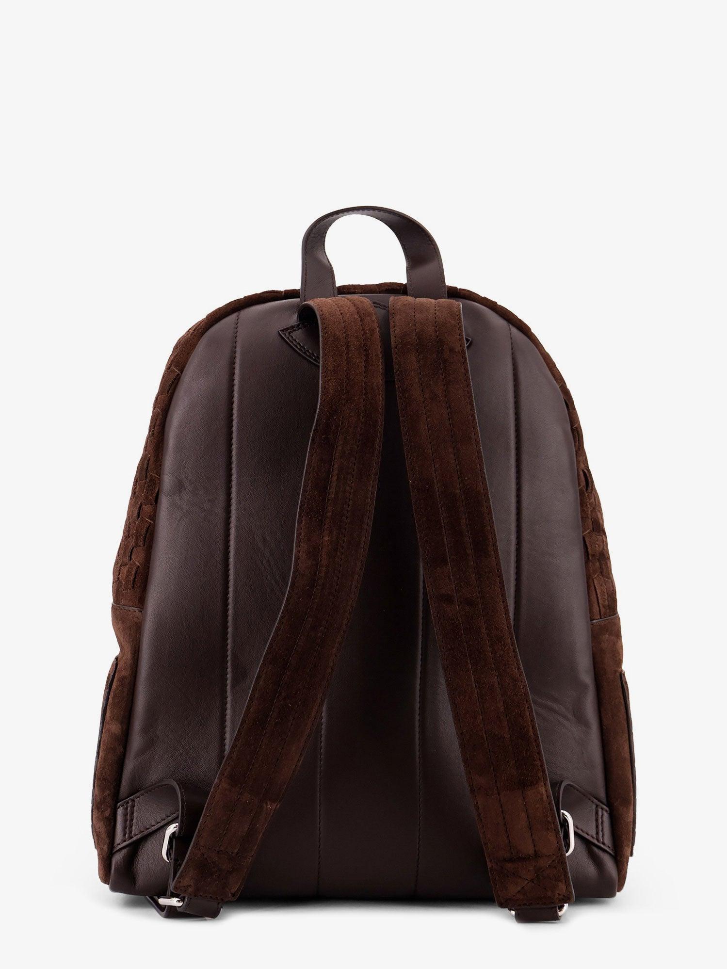 ORCIANI Suede Backpack with Woven Pattern