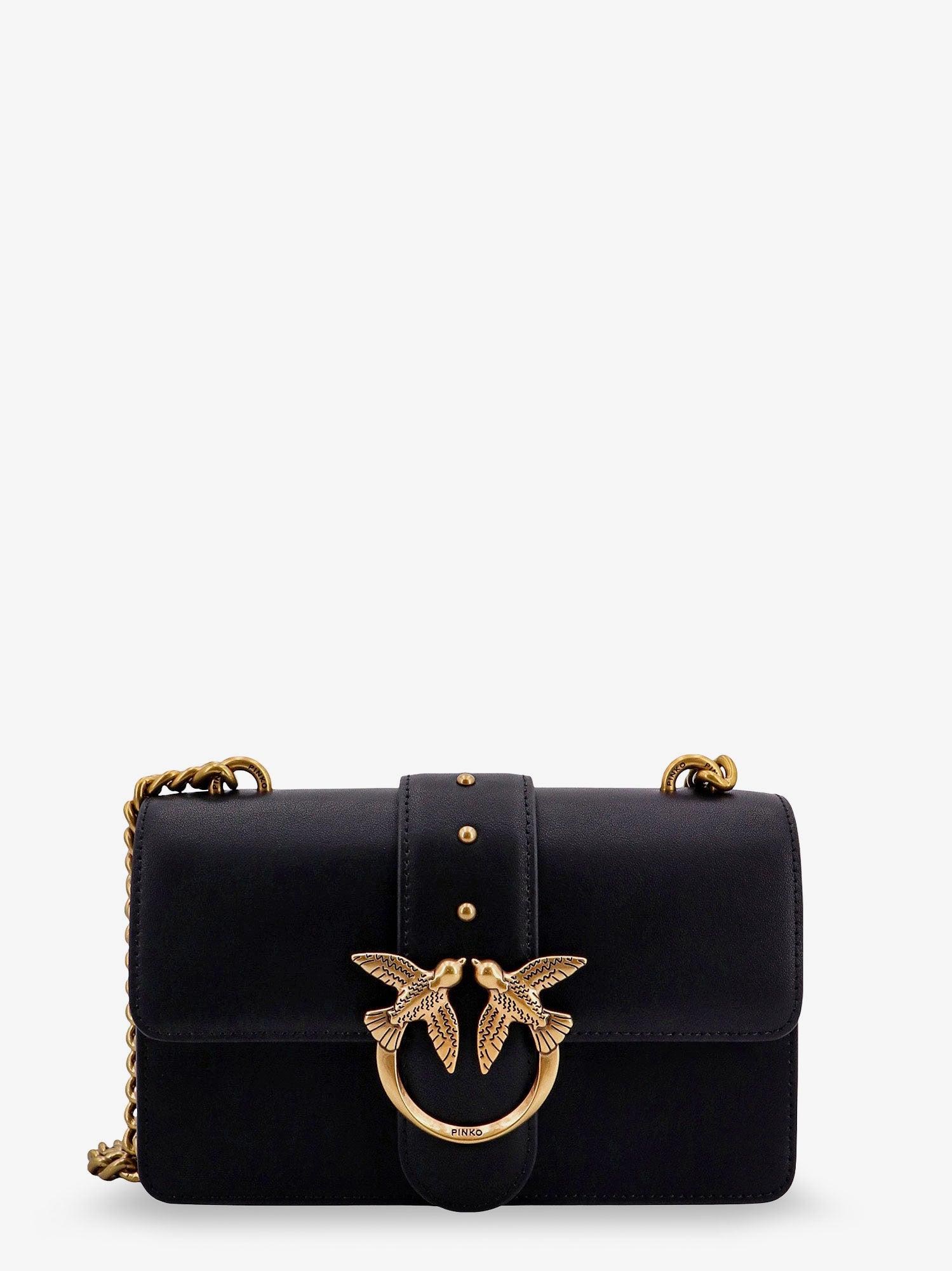 PINKO Love One Mini Leather Crossbody Bag
