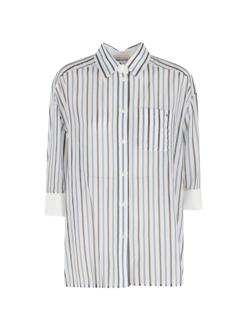 SEMICOUTURE Gracia Striped Cotton Shirt