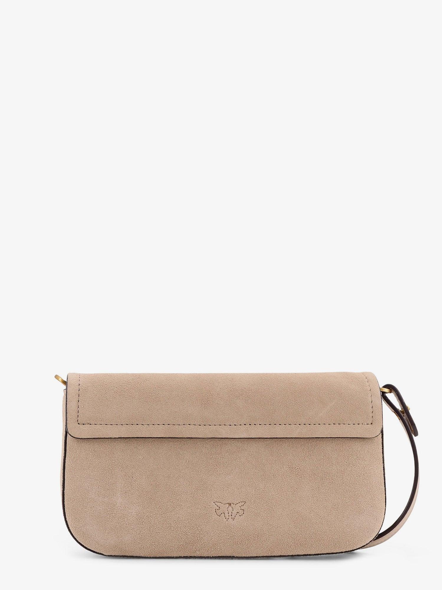 PINKO Leather Saddle Flat Crossbody Bag