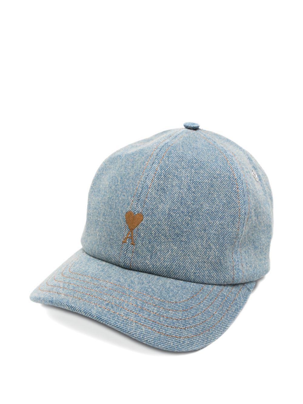 Ami Alexandre Mattiussi Ami De Coeur Denim Cap