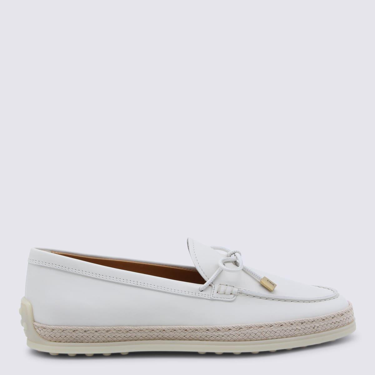 TOD'S White Leather Loafers
