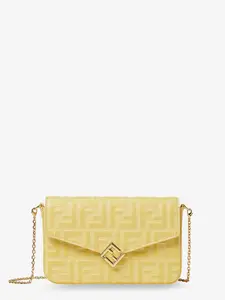 Fendi Wallet On Chain FF Diamonds leather shoulder bag with FF embossed logo