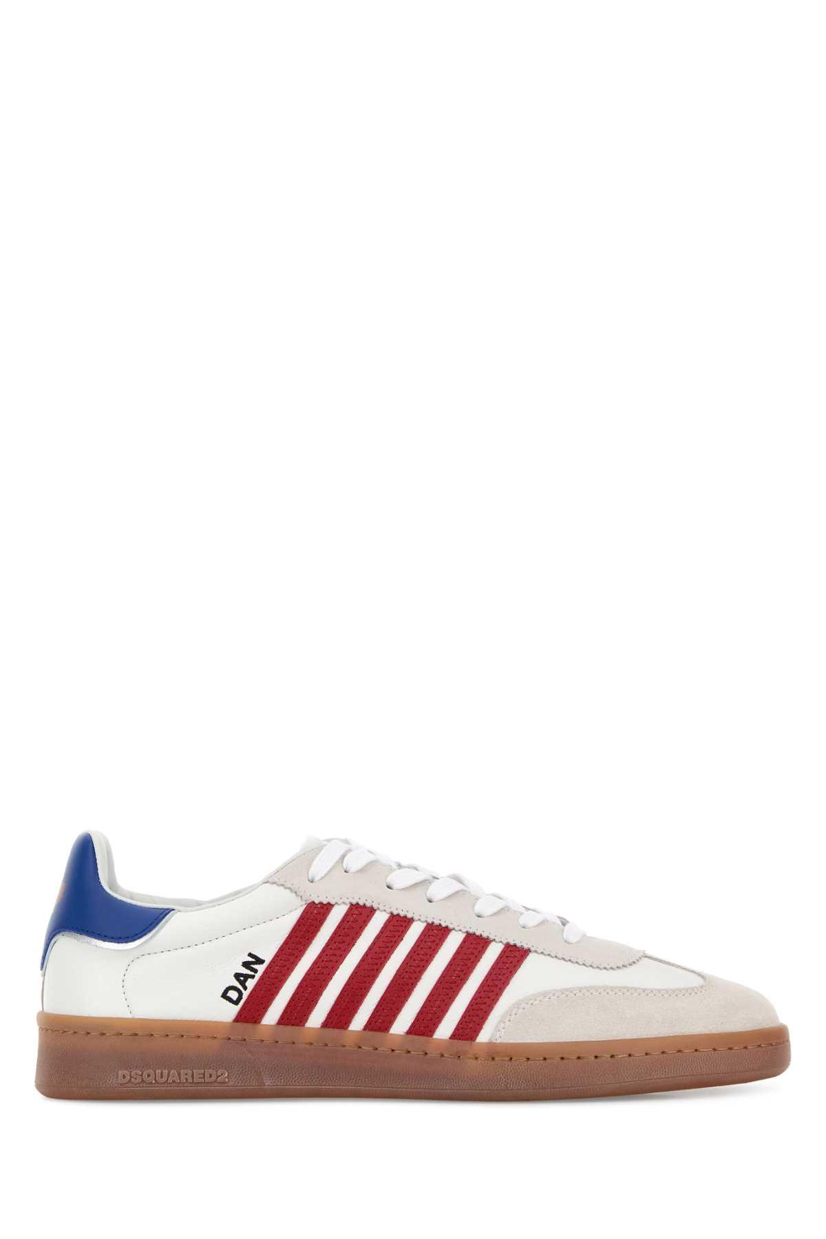 Dsquared2 White Leather Boxer Sneakers