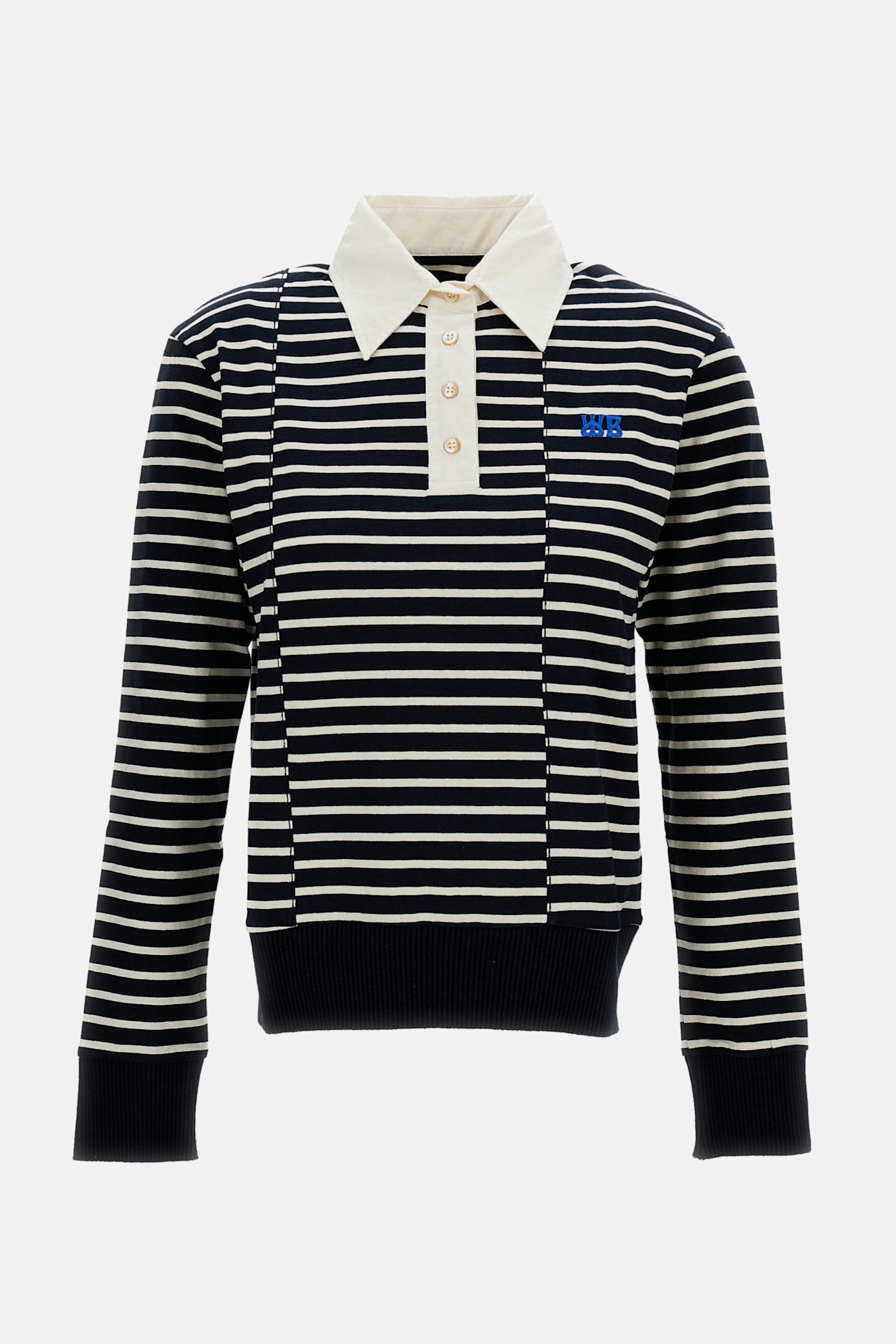Wales Bonner Cotton Jersey Striped Polo