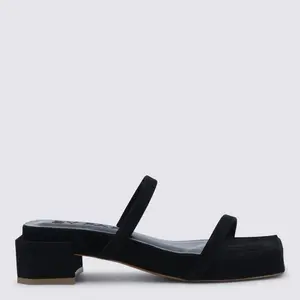 By Far Black Suede Leather Tanya Flat