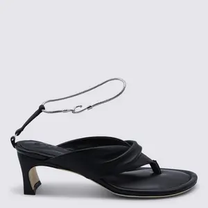 By Far Black Nappa Leather Sandal