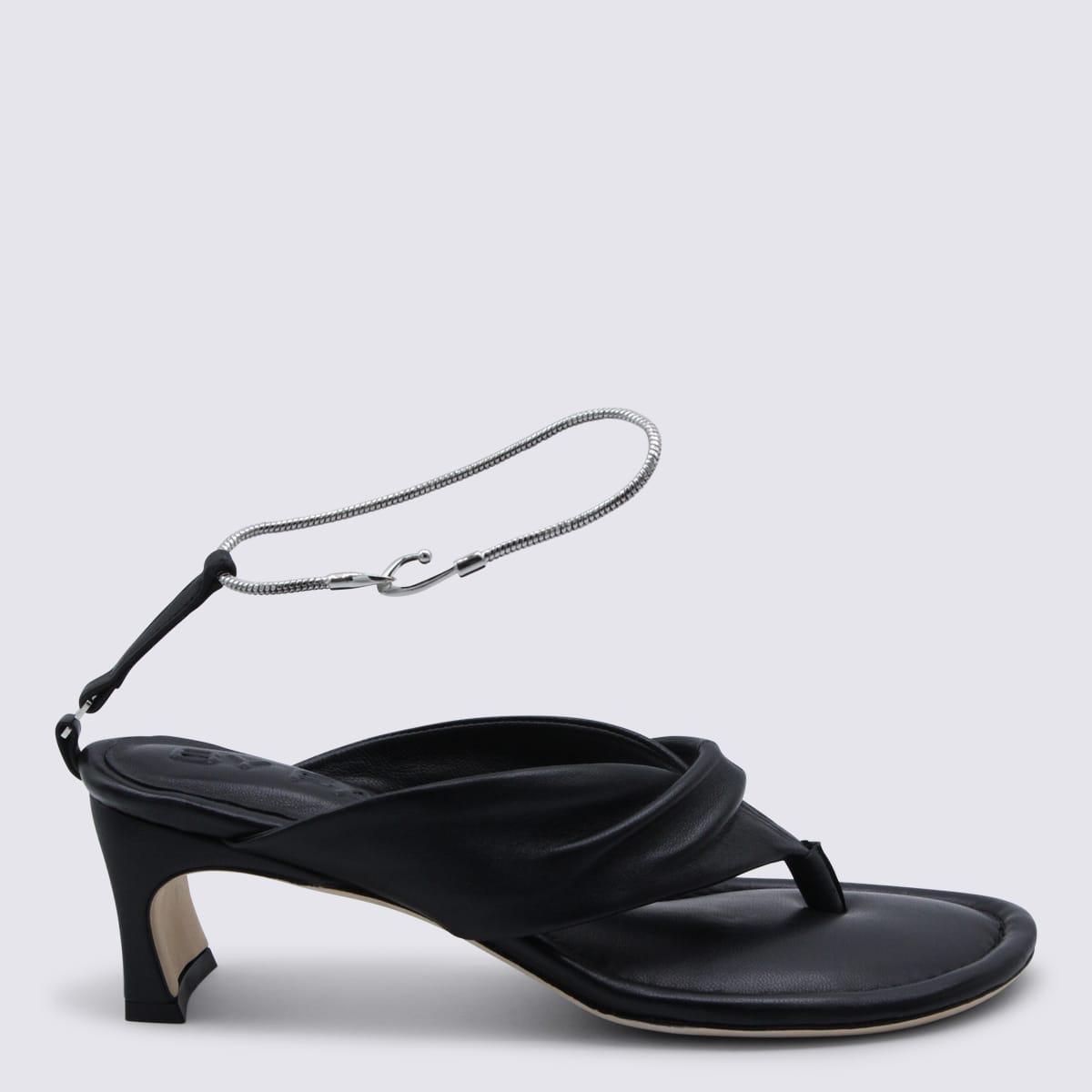 By Far Black Nappa Leather Sandal