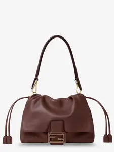 Fendi Mamma Baguette Medium Leather Crossbody Bag