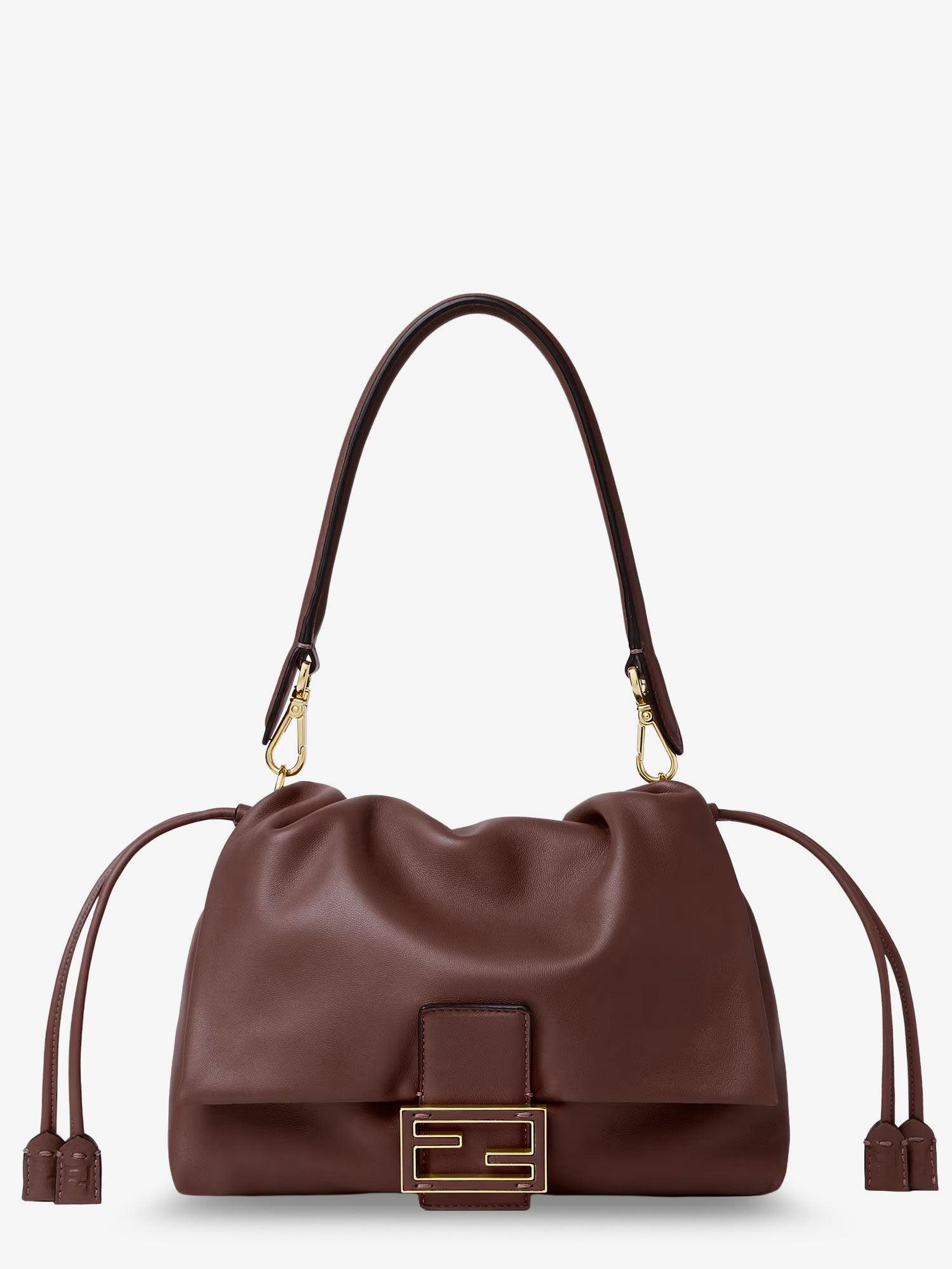 Fendi Mamma Baguette Medium Leather Crossbody Bag