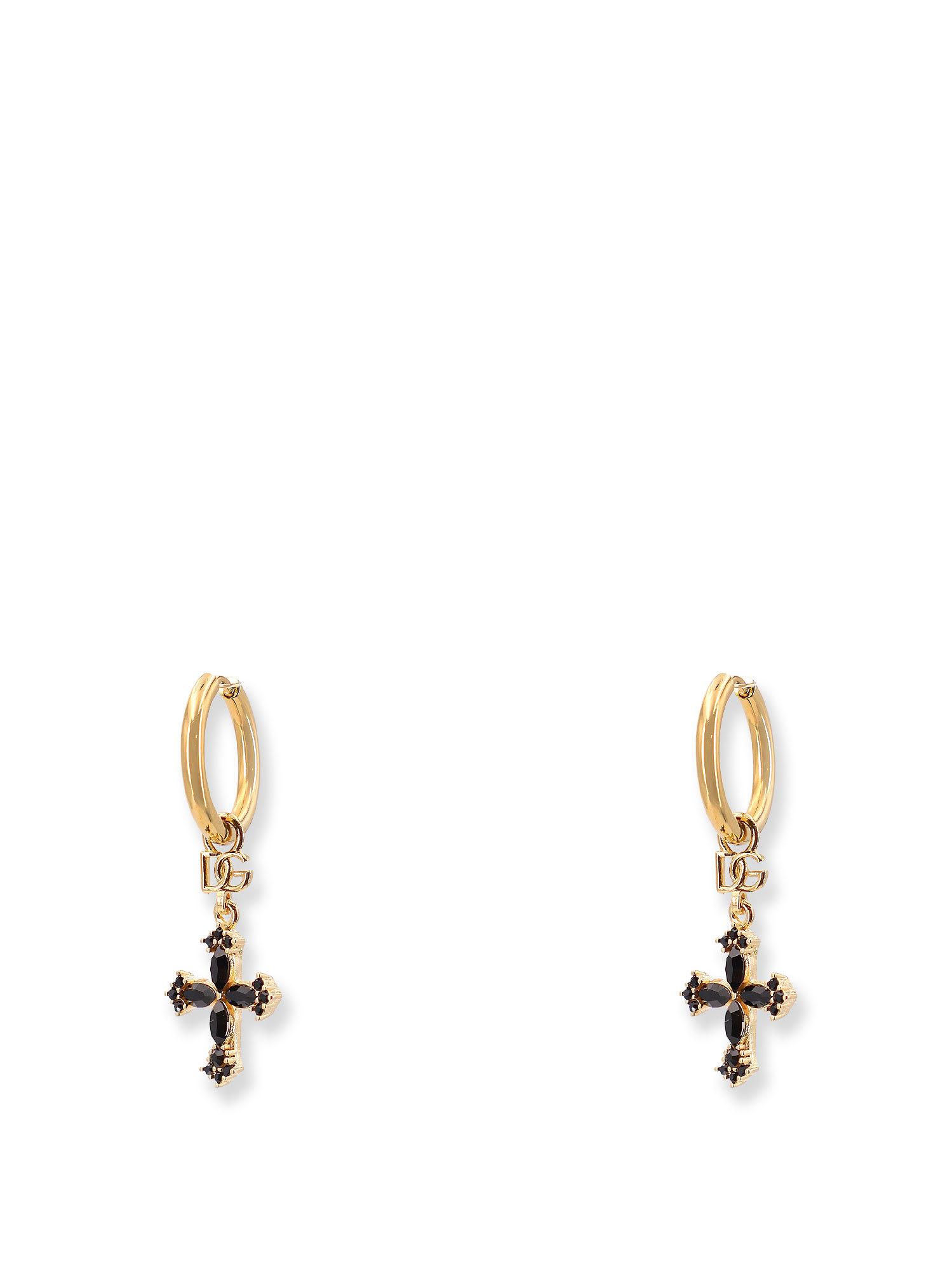 Dolce & Gabbana Brass Earrings With Rhinestones