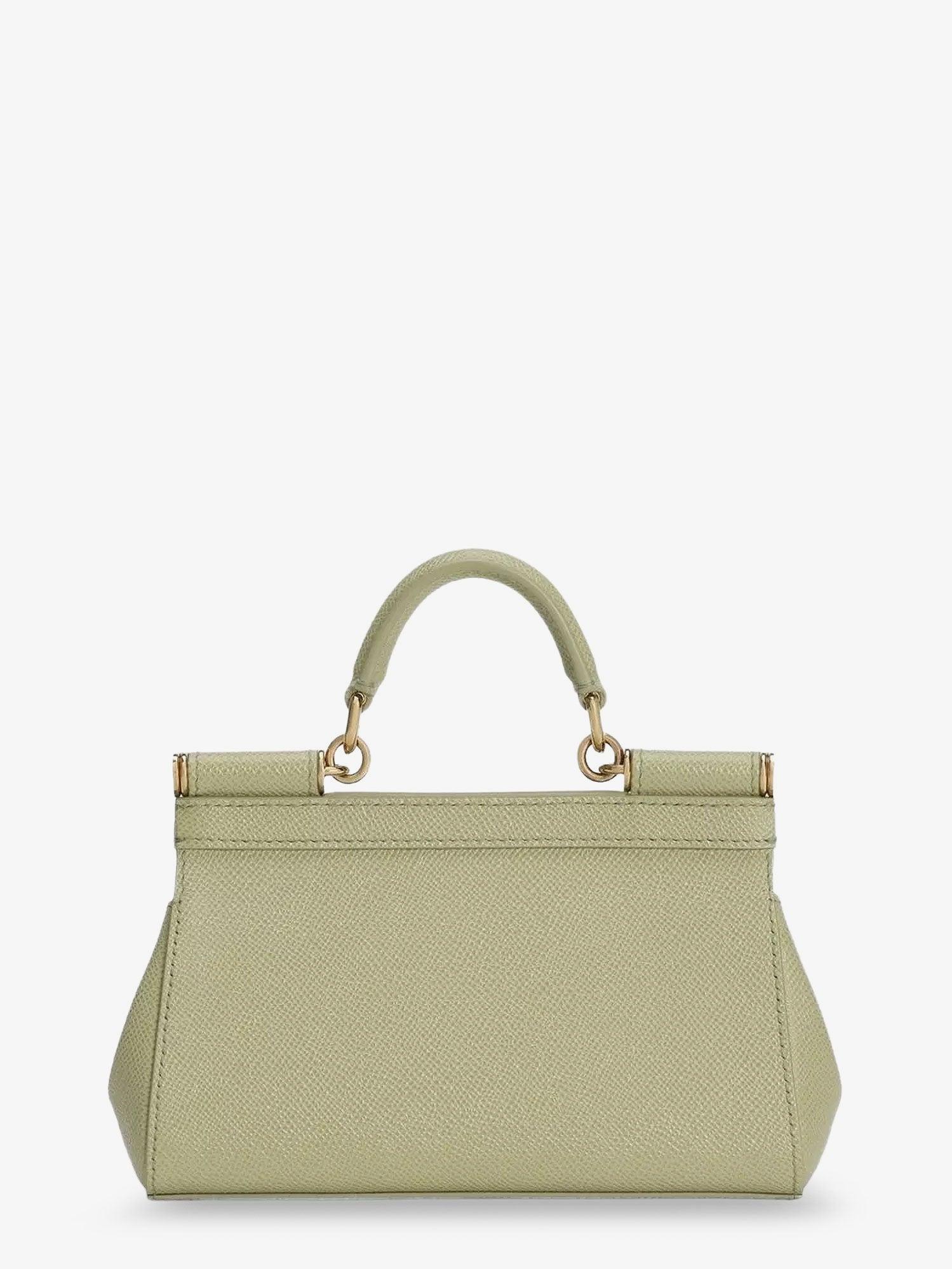 Dolce & Gabbana Sicily Small Leather Shoulder Bag with Metal Logo Patch