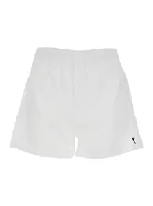Ami Alexandre Mattiussi White Shorts with Elasticated Waist and ADC Logo