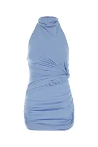 THE ANDAMANE Cerulean Blue Jersey Stella Mini Dress