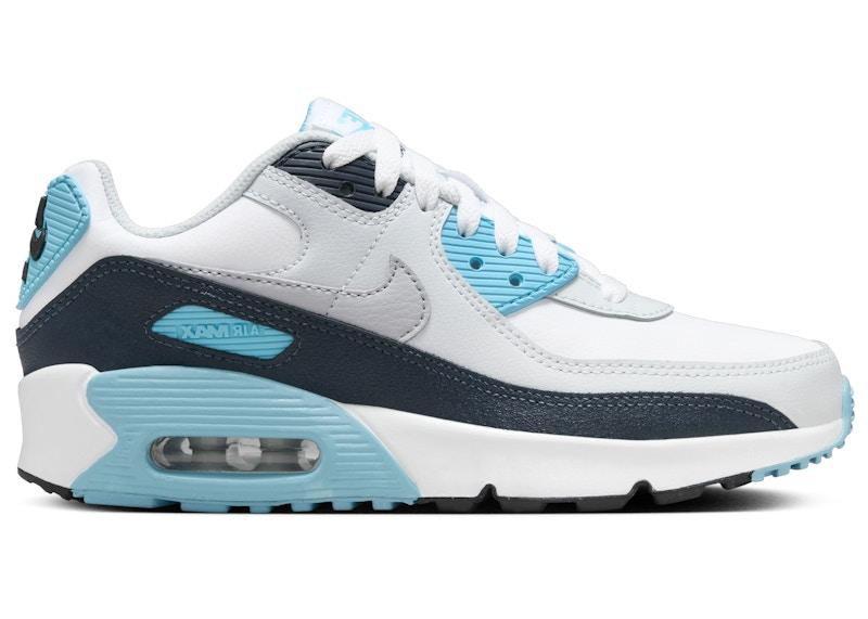 Nike Air Max 90 White Baltic Blue Armory Navy Wolf Grey