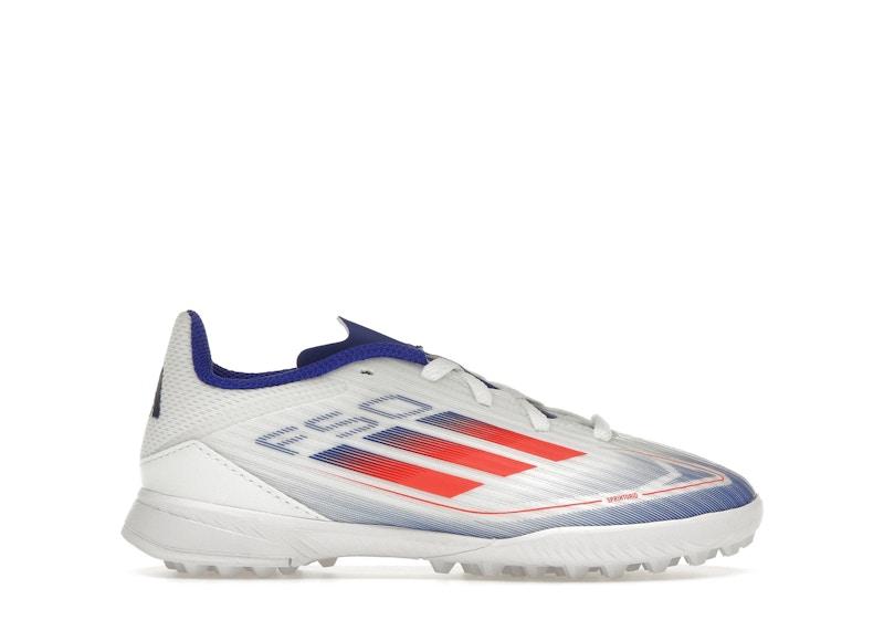adidas F50 League Turf Cloud White Solar Red Lucid Blue