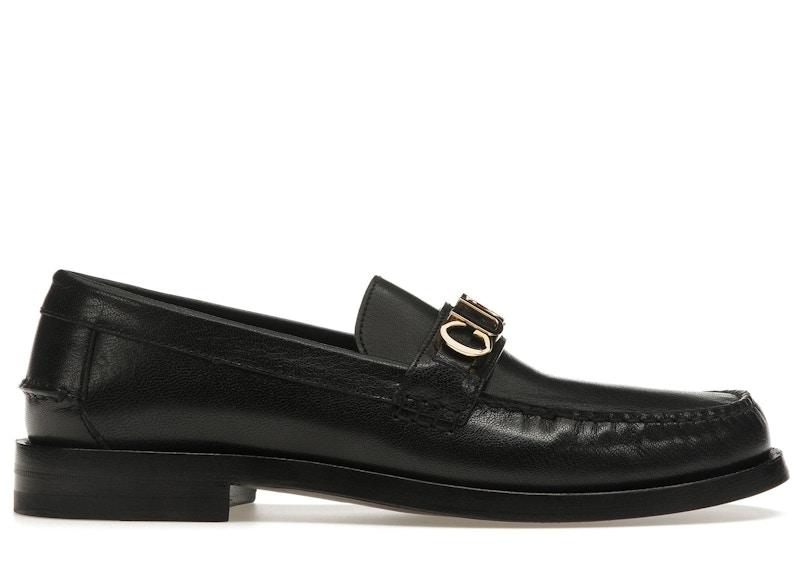Gucci Logo Loafers Black Leather